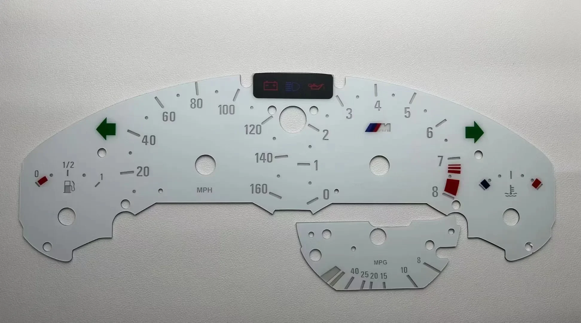 Instrument Counter FACE Overlay Speedo Tacho Dials For BMW E36 M3 Petrol Custom Gauge Faces 280KM/H 260KM/H 160MPH 300KMH