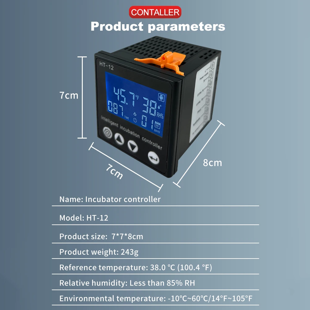 Controlador de temperatura con pantalla LCD AC110-220V controlador de incubación multimodo termostato de precisión controlador automático de humedad