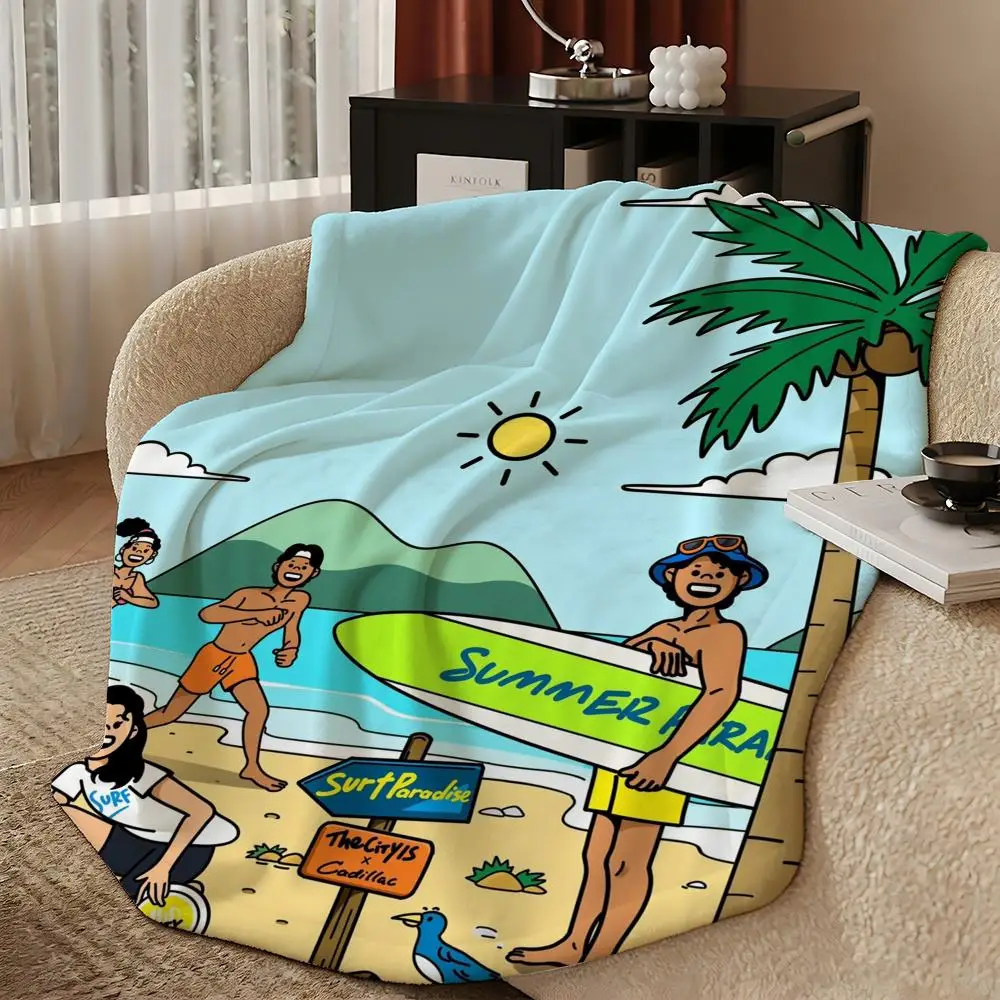 artist Z-Zola-A Throw Warm Soft Flannel Blanket, Multi-use for Sofa Bed Camping Travel Nap