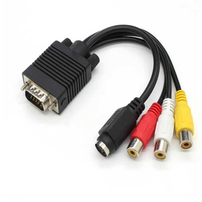 VGA to S terminal cable +3RCA,VGA to AV cable,VGA to VGA cableVGA one point four