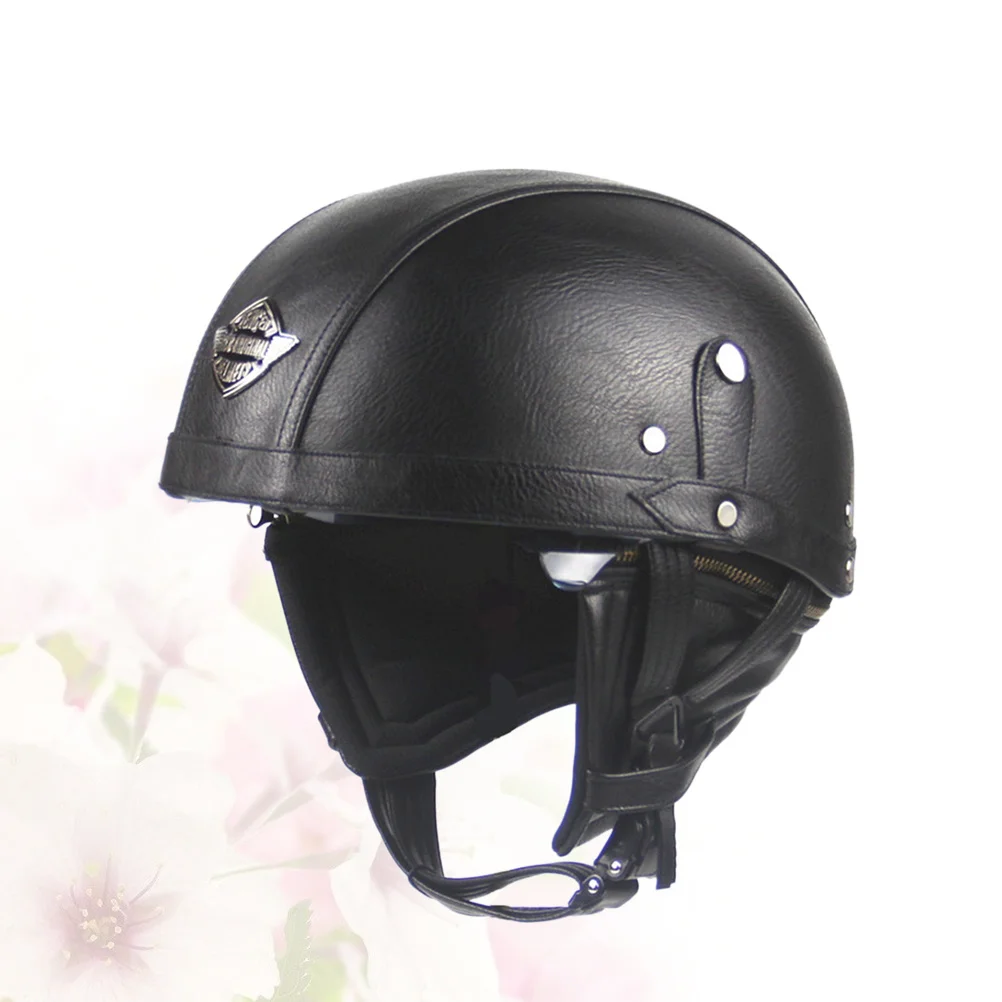 

1Pcs Retro Motorcycle Half Vintage PU Outdoor Riding Safety for Cruiser Scooter Bike Touring