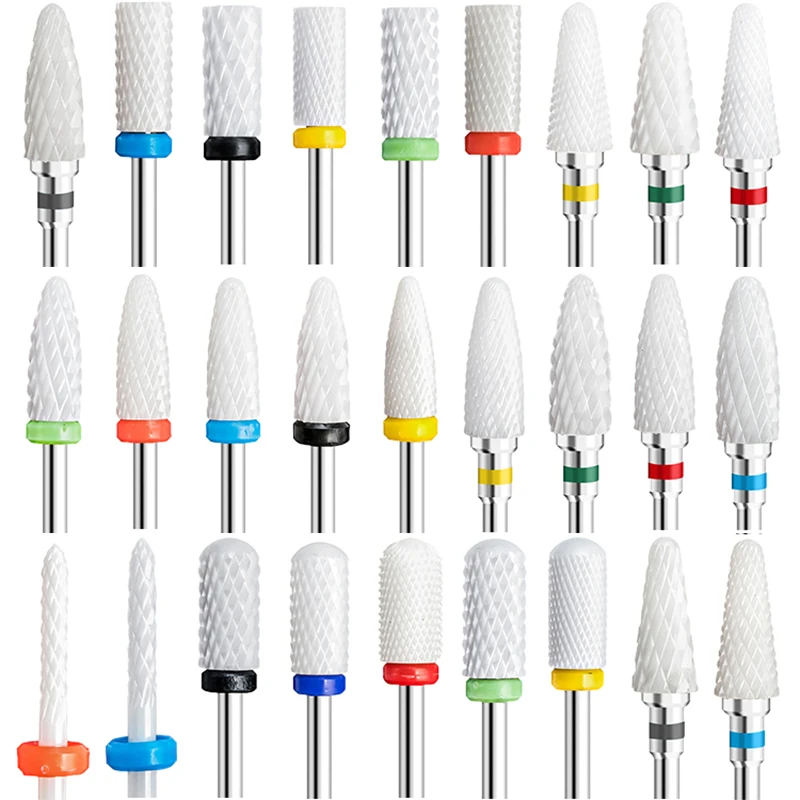 Ceramic Cutter Nail Drill Bits  Head To Nails  Gel Removal Tip Cutter Bits for Electric Drill Nail Sanding Cap Nails Accessories