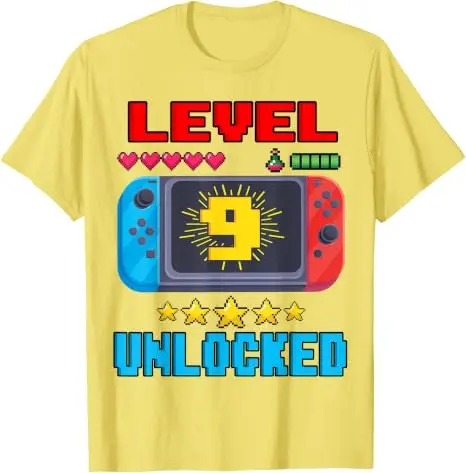 Level 9 Unlocked Video Gamer Vintage T-Shirt Jungenmode 9 Jahre alt Kleidung Y2k 9. Geburtstagsgeschenk für Söhne Neffe Gaming-T-Shirt – Detail 15