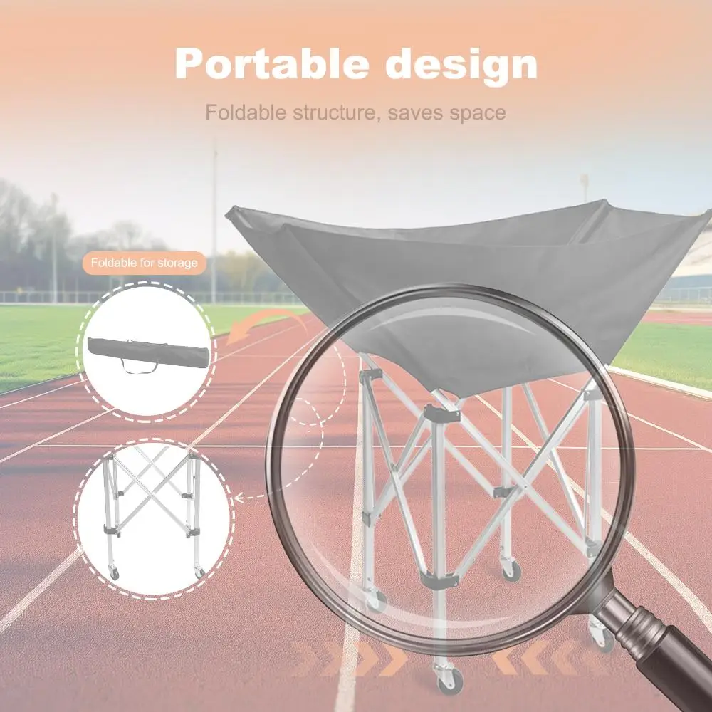 Chariot de balle hamac pliable, chariot à roulettes de volley-ball, équipement d'entraînement de volley-ball, support de balle pour un rangement et un transport faciles