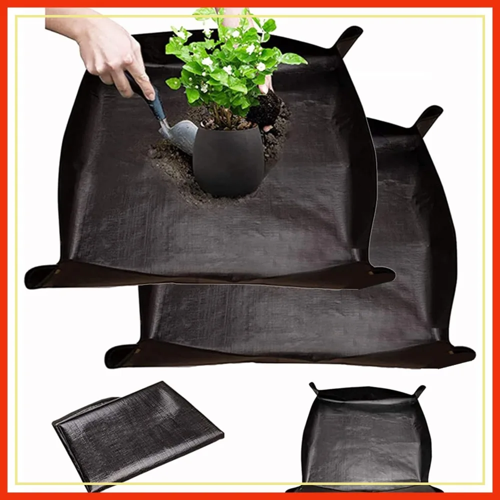 

Large 39.4" x 39.4" Waterproof Plant Repotting Mat, Portable & Foldable Gardening Mat for Indoor Plants (2-Pack)