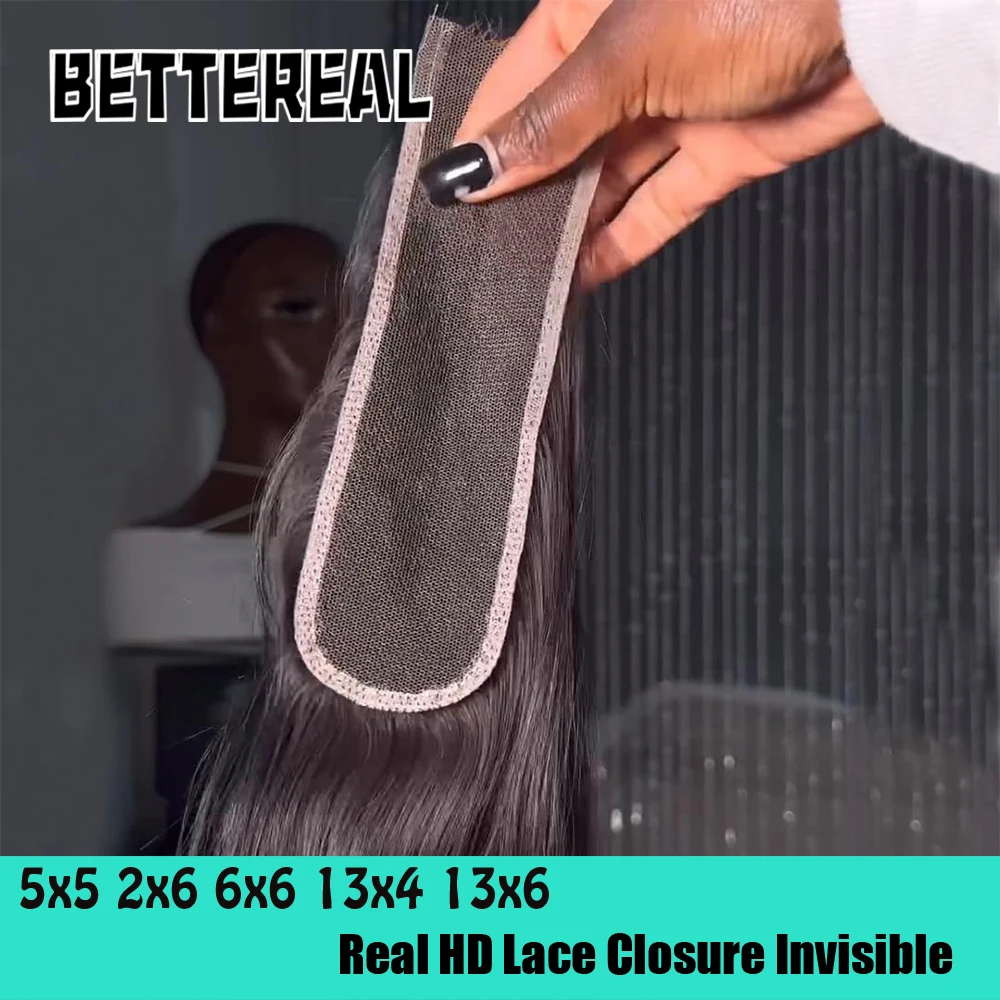 2x6 جزء عميق HD الدانتيل إغلاق مستقيم وموجة الجسم غير مرئية السويسري HD الدانتيل إغلاق الشعر البشري قبل قطعها كيم K إغلاق HD الدانتيل