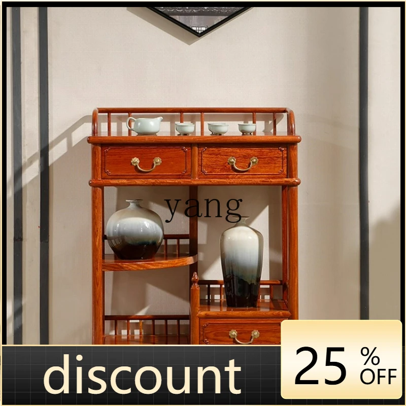 

LTT mahogany furniture rosewood tea cabinet dining side cabinet Chinese solid wood tea cabinet