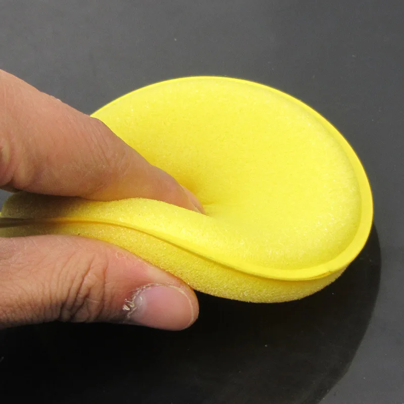 Car Round Polishing Pad Esponja De Polimento Esponja De Enceramento Esponja De Espuma Aplicador De Cera, Carro Detalhando Ferramenta, Auto Acessórios De Limpeza, Amarelo, 5-50Pcs