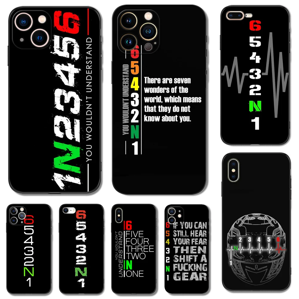 Black tpu case for iphone 14 13 12 11 mini pro MAX 5 5s se 2020 6 6s 7 8 plus x 10 XR XS cover 1N23456 Motorcycle Design