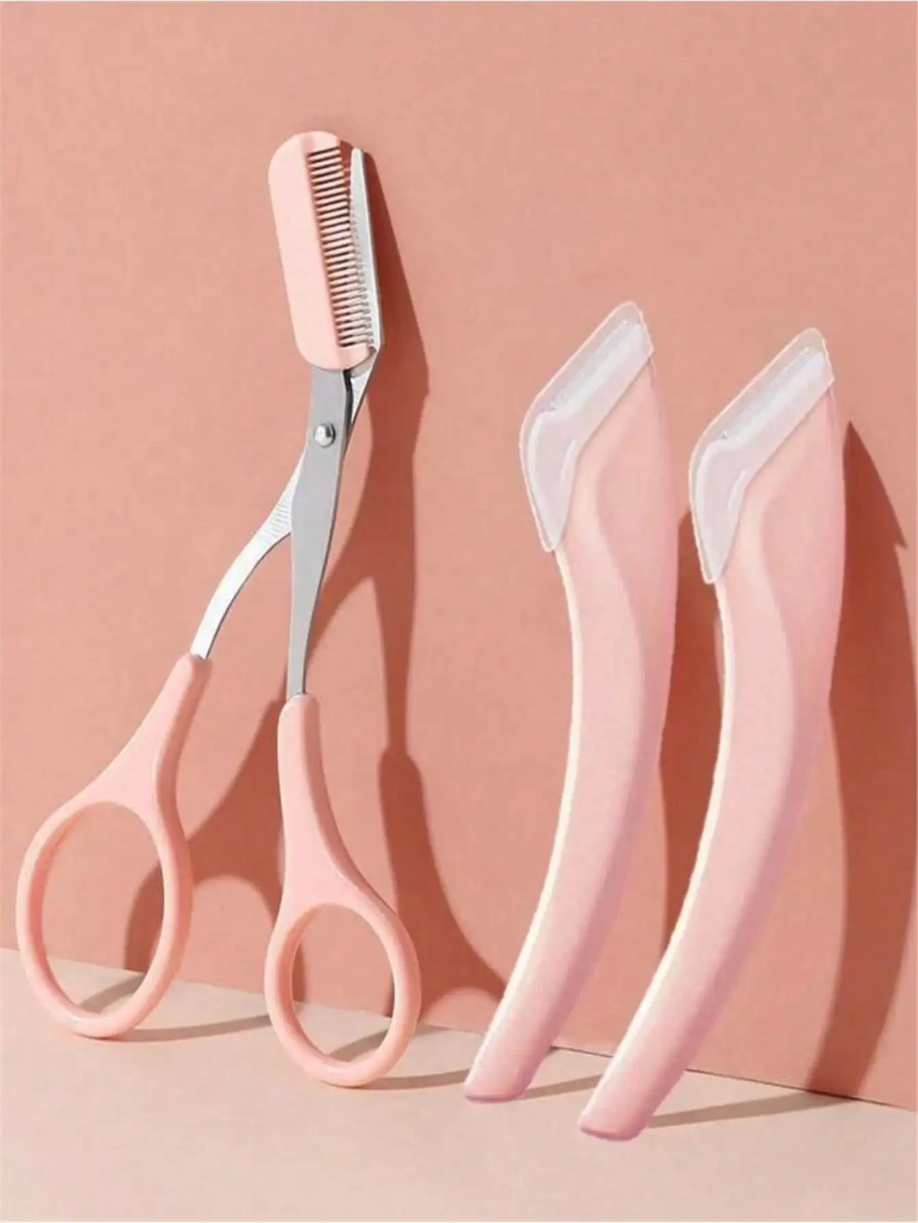 Unisex Eyebrow Scissors & Comb Set, Eyebrow Grooming Tool, Perfect For Eyebrow Trimming, Length Control, Home Beauty Tool, Includes Mini Comb Tweezers, Facial Hair Removal, Haircut Scissors, Hairdressing Supplies sh25070168481359779