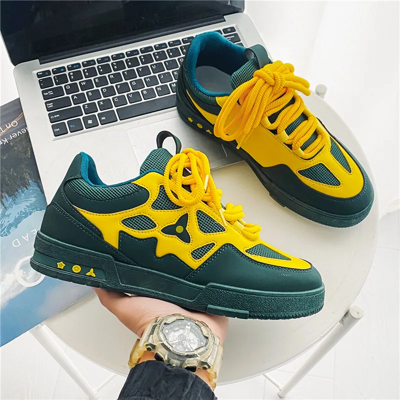 2023Top Men Casual Shoes Fashion Luxury Designer Black Outdoor Sport Skateboarding Shoes Male White Trainers Plate-forme Sneaker