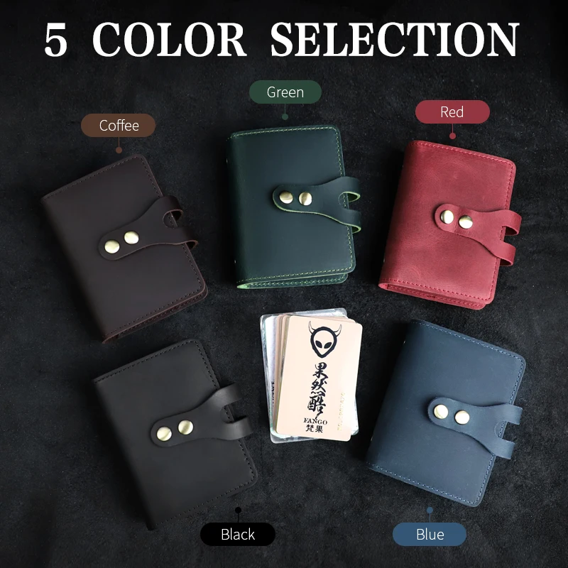 Large Capacity Card Holder Bag Handmade Genuine Leather Card Case Pouch Small Card Wallet For 28 Card Slots