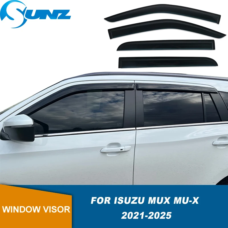 

Козырек бокового окна для Isuzu Mux 2021 2022 2023 2024 2025, оконный дверной козырек, боковой ветрозащитный дефлектор, защита от солнца и дождя, ветрозащитный козырек