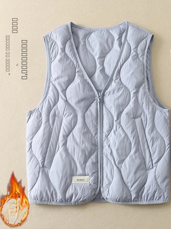 Chaleco de terciopelo ligero para mujer ort V-ne Top versátil Ropa interior Jaet Otoño Invierno Recién llegado Bordado floral Poly...