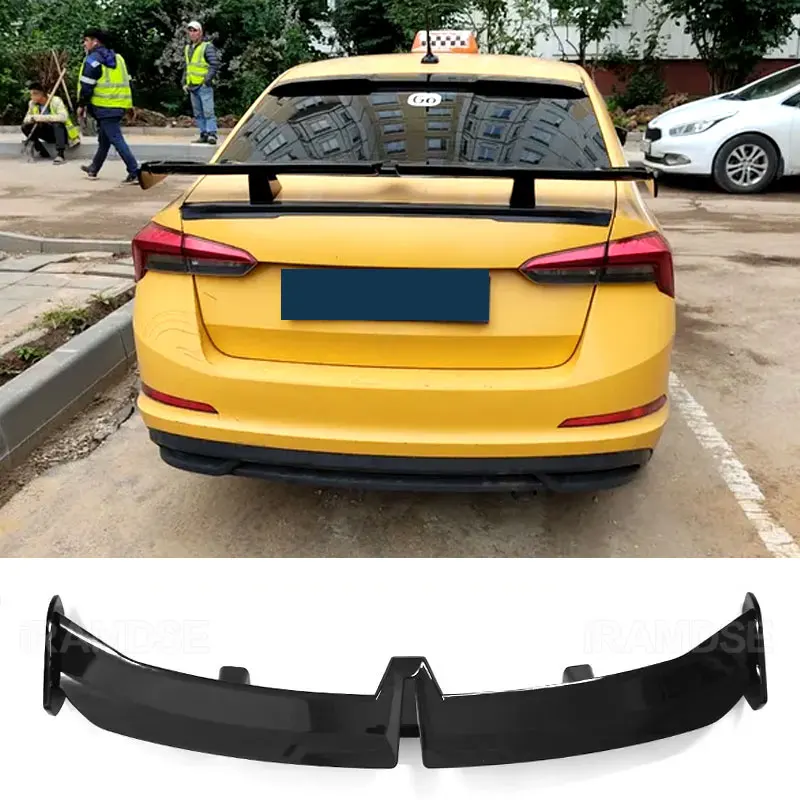 Rear Wing for SKODA RAPID OCTAVIA Spoiler Type W ABS Material Glossy Black Tail Fin Accessories