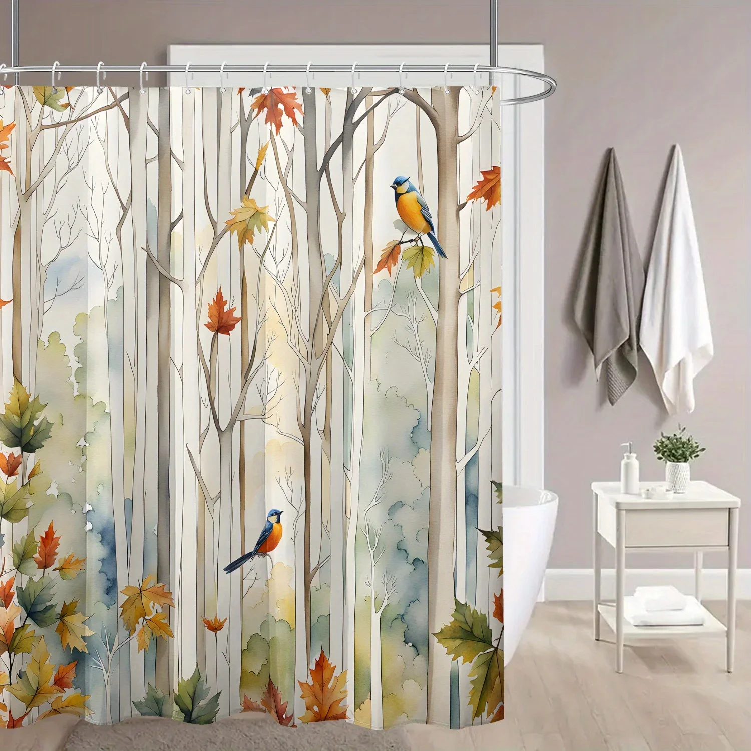 

Занавеска для душа «Причудливые осенние деревья» — красочный декор для ванны, идеально подходит для тех, кто любви, вдохновленный природой и сезонным дизайном