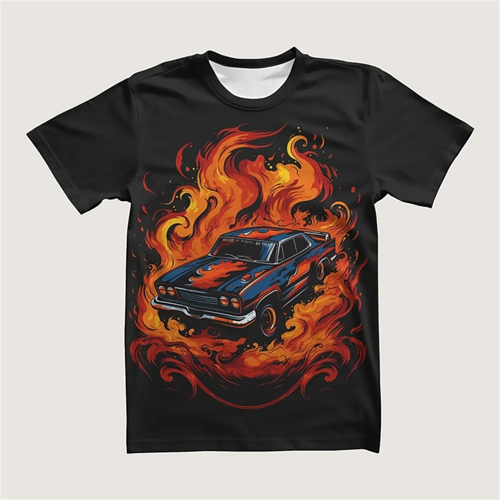 New Retro Racing Funny 3d Print Boy Birthday Clothes Retro Car Boy T Shirts Kids T Shirt For Boys Short Sleeve Top Tee