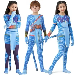 Boy Girls Halloween Cosplay Avatar Costume Kids The Way of Water Neytiri Alien Cosplay Hero One Piece Tight Fitting Clothing