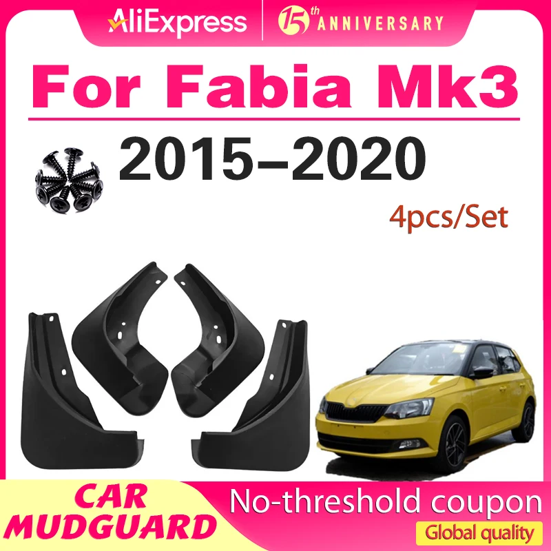 

For Skoda Fabia Mk3 2015 2016 2017 2018 2019 2020 Fender Mudguard Mud Flaps Guard Splash Flap Mudguards Car Accessories