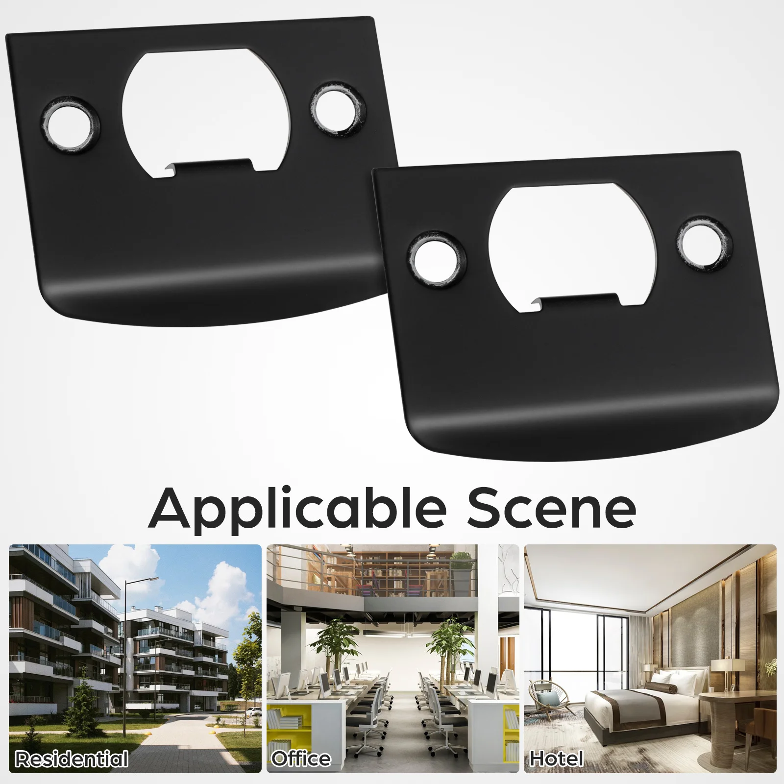 4Pcs Deadbolt Strike Plate Stainless Steel Reinforcement Door Lock Deadbolt Installation Security Plate Stainless Steel Plates