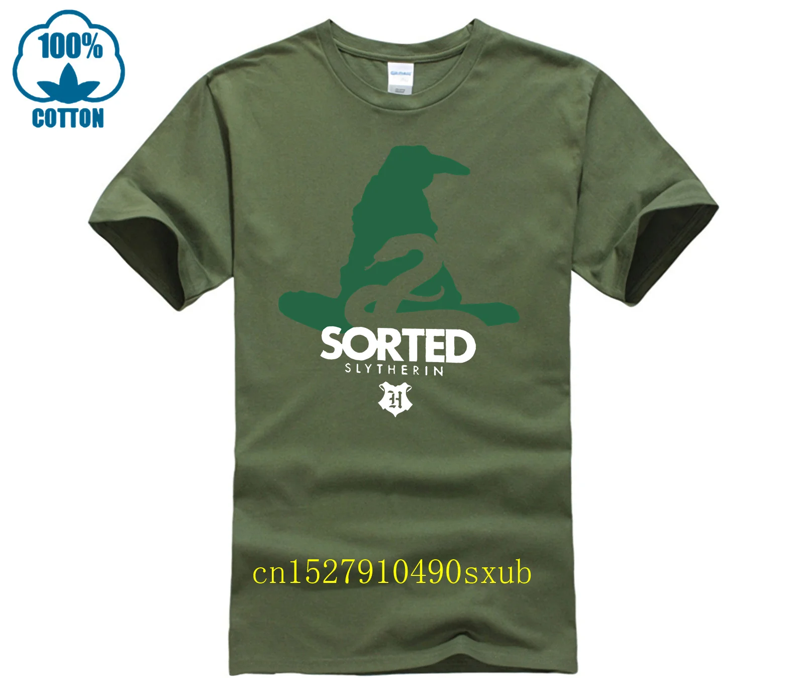 Sorting Hat Slytherin Unisex Printed T Shirt Licensed man\'s t-shirt