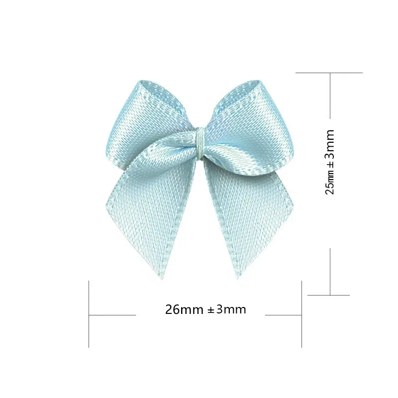 30pcs 25±3mm Satin Ribbon Flowers Bows Craft Wedding Decoration Gift Packing Bowknots Sewing Headwear Accessories Appliques