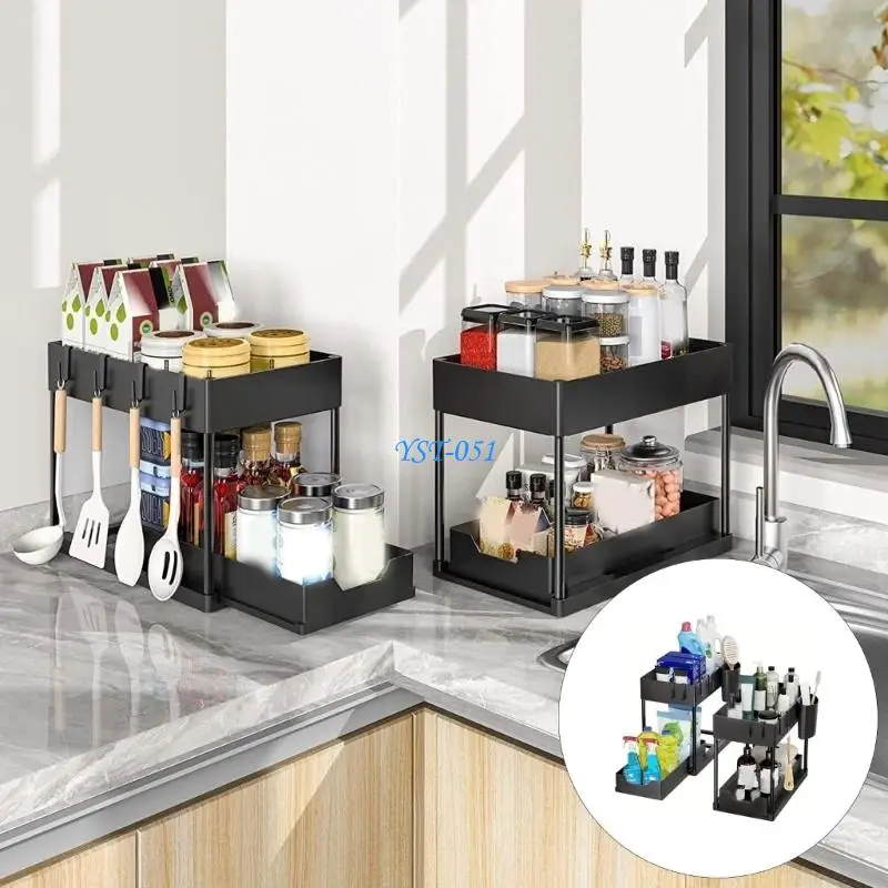 E15A Versatile Kitchen Storage Solution 10 Hook Rack For Sink Area Organization