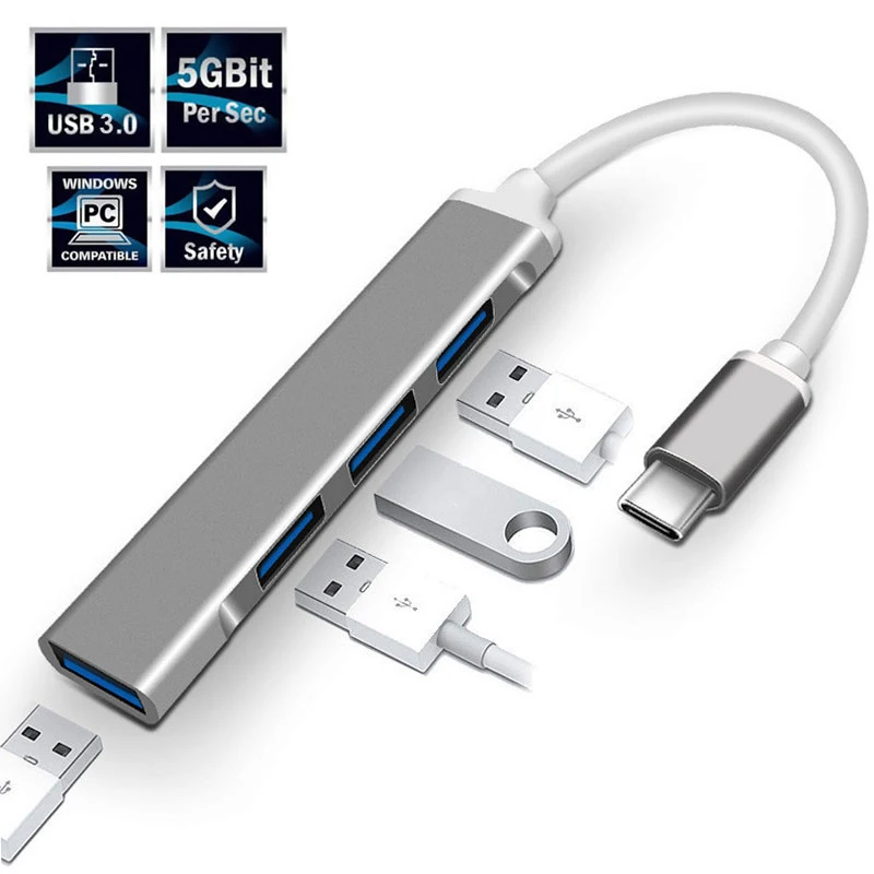 USB C HUB USB 3.0 HUB Type C 4 Port Multi Splitter محول OTG Macbook HUB Pro 13 15 Air Mi Pro لملحقات الكمبيوتر سامسونج #1