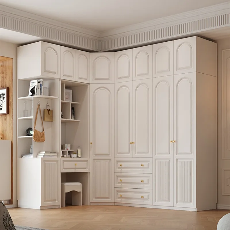 

Storage Bedroom Wardrobe Modern Simple Nordic Corner White Home Wardrobe Clothes Room Wooden Mueble Organizador Furniture