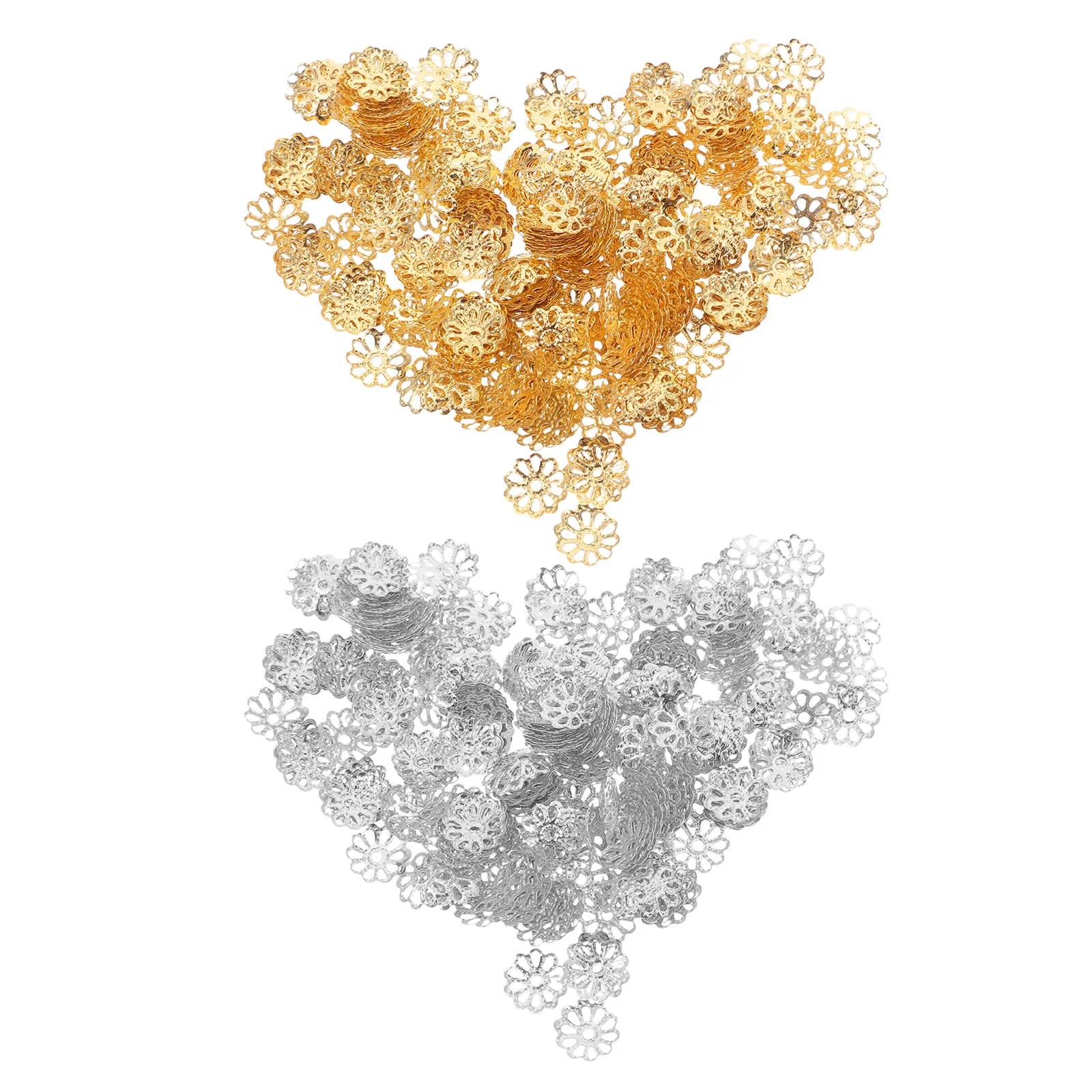 

2000pcs Snowflake Shaped Bead Caps Jewelry Making Iron Spacer Flower Holder Flat Accessories Diy Bead End Stopper Caps For