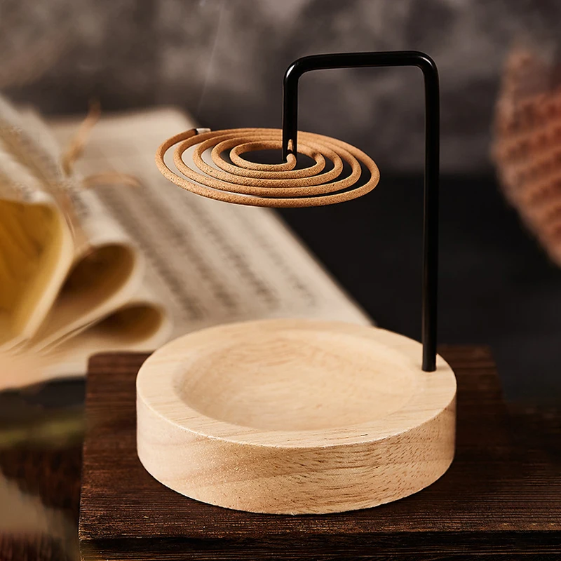 Kreatywny metalowy uchwyt na kadzidło Uchwyt na kadzidełka Drewniany palnik na kadzidełka z ozdobą Catcher Home Yoga Home Decoration — zdjęcie 3
