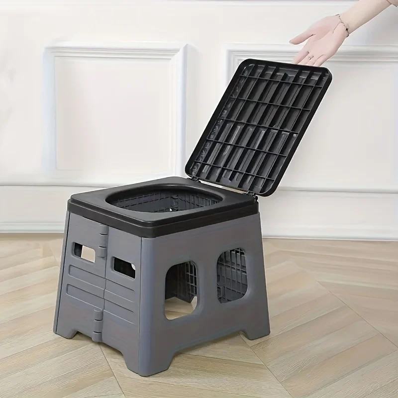 Inodoro plegable portátil para acampar y emergencias: inodoro de viaje compacto con diseño resistente a olores, incluye tapa y bolsas de basura