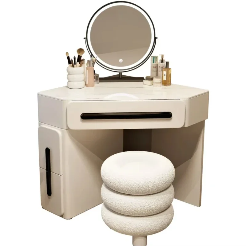 Modern Simple Bedroom Dresser MDF Triangle Dresser with Light