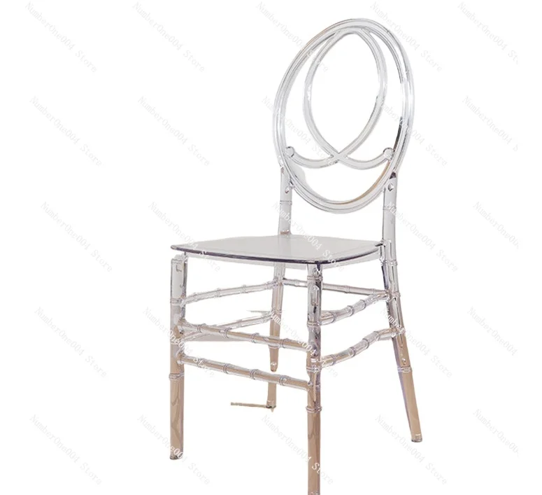 Applicable to Transparent crested chair outdoor wedding hotel chair plastic acrylic crystal chair wedding high back meal