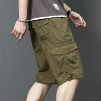 Pantalones cortos de camuflaje militar de verano para hombre, pantalones cortos Cargo holgados de camuflaje de algodón informales, Bermudas masculinas de talla grande 5XL