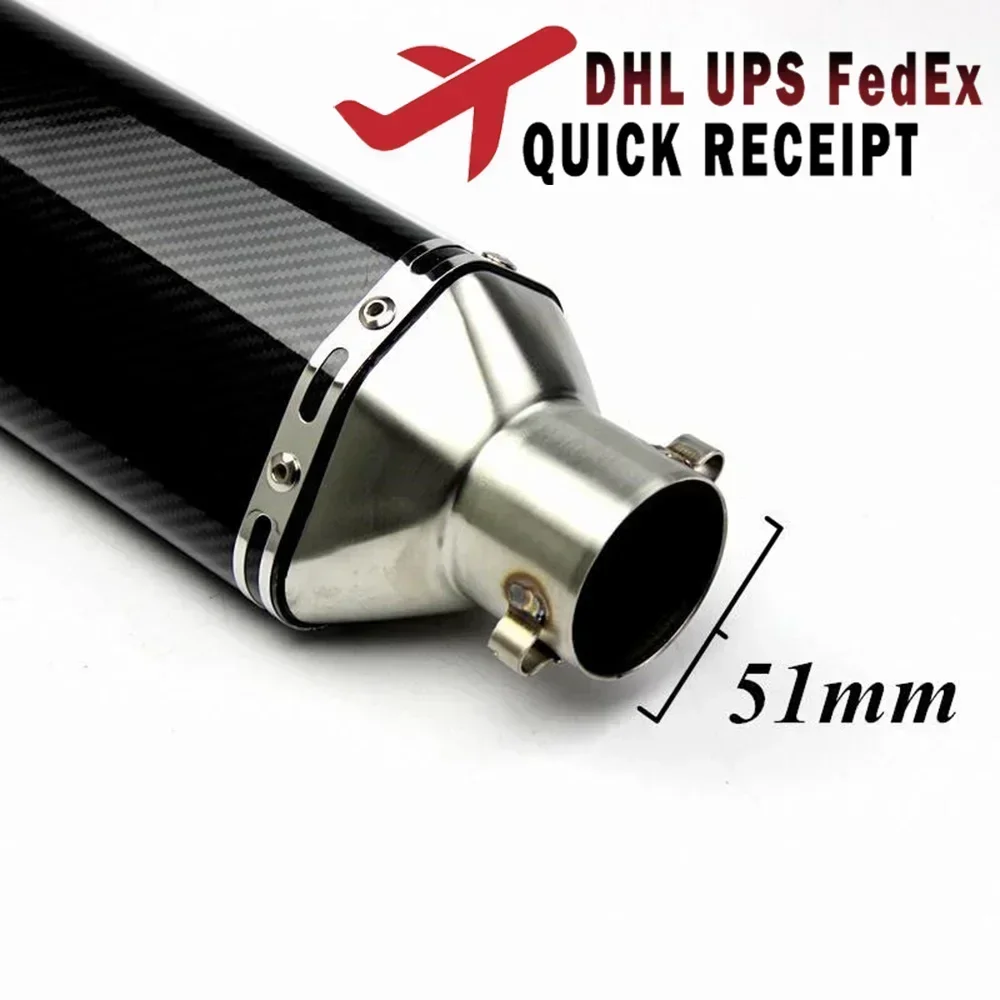 51mm silenciador de escape da motocicleta uso geral corrida escape ak escape da motocicleta para yamaha r6 tmax 500 fz6 cb400 er6n cb650