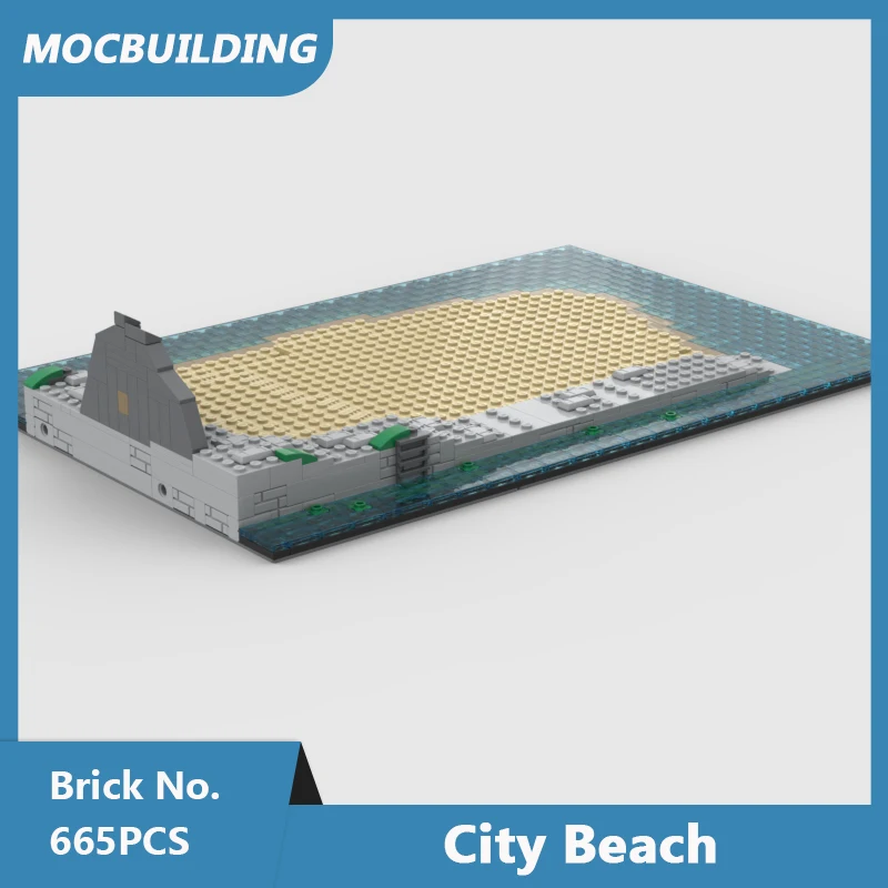 MOC Building Blocks City Beach Model DIY Assembled Bricks Movie Series Creative Educational Collection Display Toys Gifts 665PCS