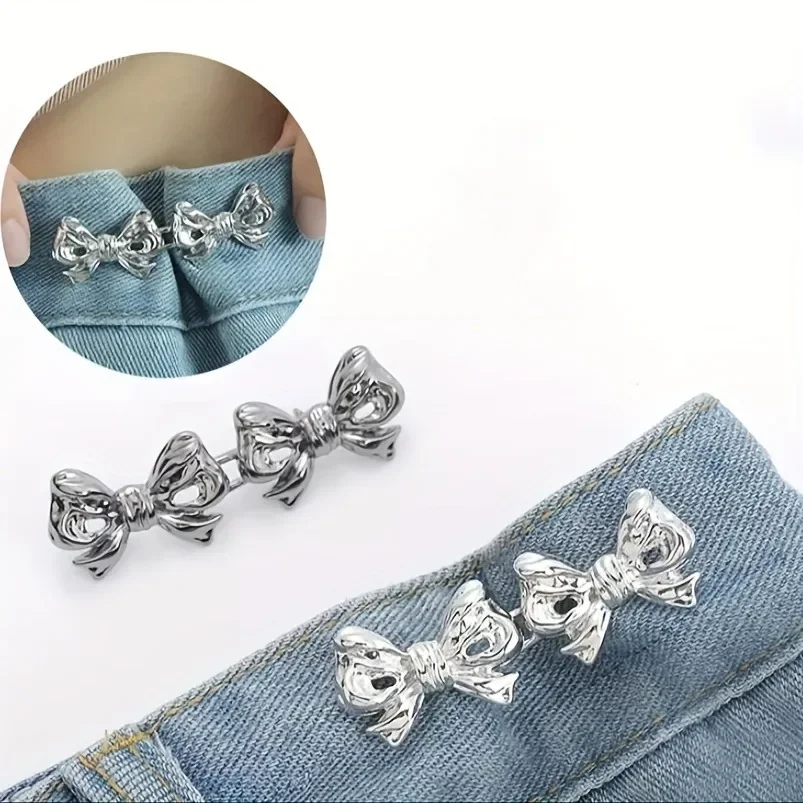 Double Bow Waist Buckle, Detachable, Nail Free, Seam Free Waist Buckle, with a Large Waist Circumference and a Small Waist Tight