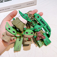 Disney Star War Keychains Darth Vader Pendant Black White Cartoon Kawaii Yoda Model Keyring Bag Ornament Jewelry Kids Xmas Gifts