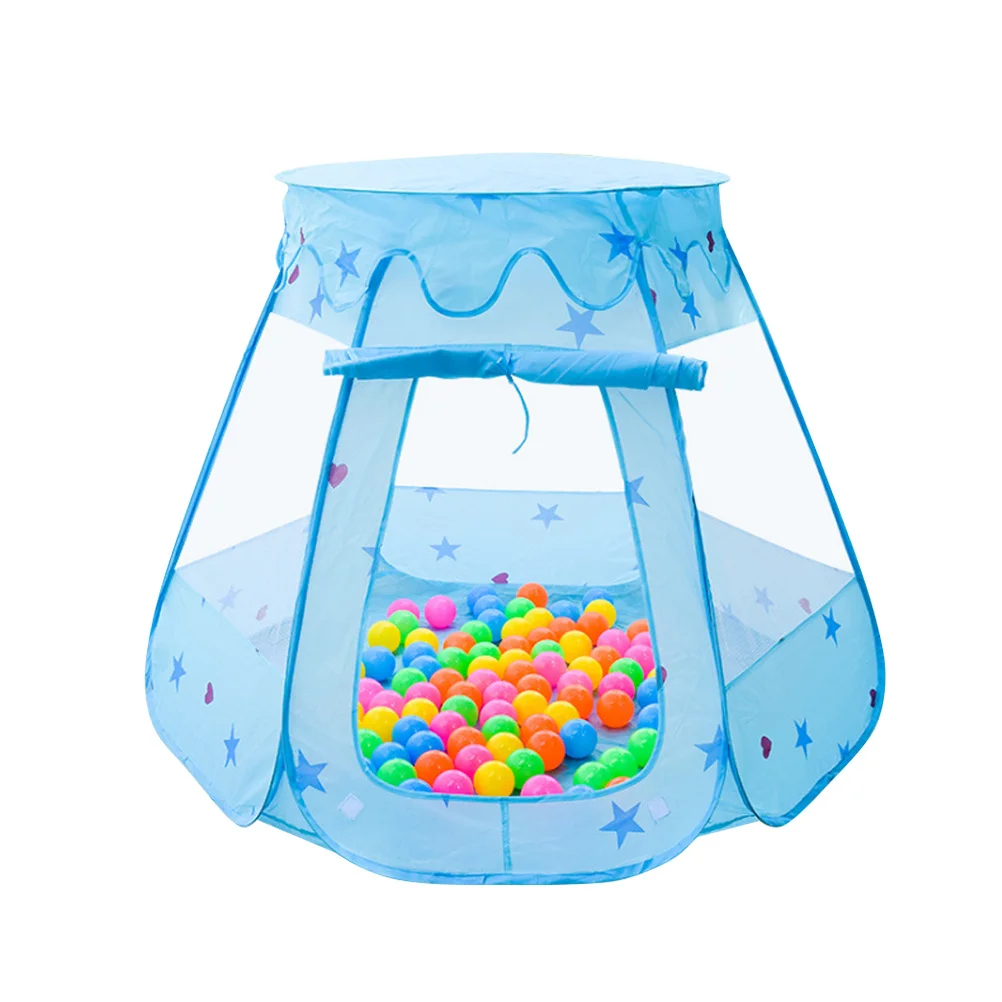 Crianças hexágono jogar tenda casa de jogo do bebê tenda casa para o jardim de infância azul durável superfície lisa fácil de limpar com sabão suave