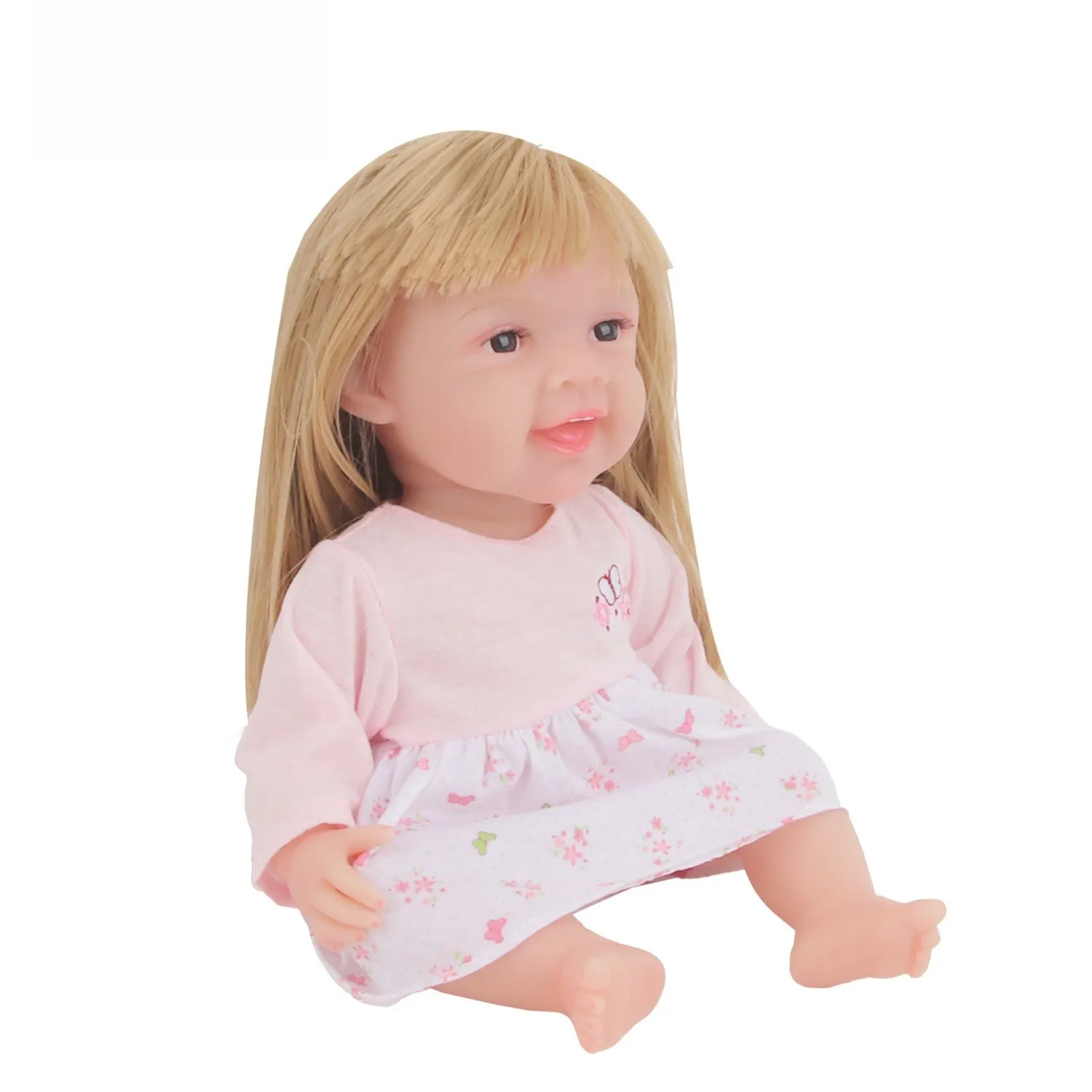 12-inch reborn doll girl's cute and sweet pink dress change outfit