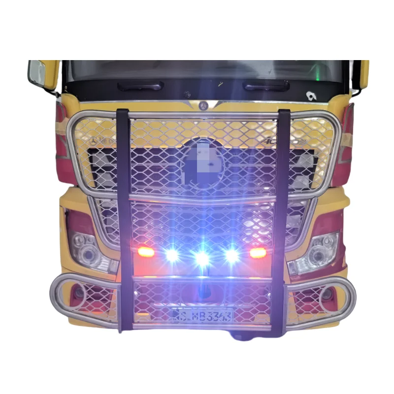 Collision Barrier Cattle Fence Lamp for Tamiya 1/14 RC Truck Benz Actros 56348 3363 1851 56335 Tractor LED Front Light Parts