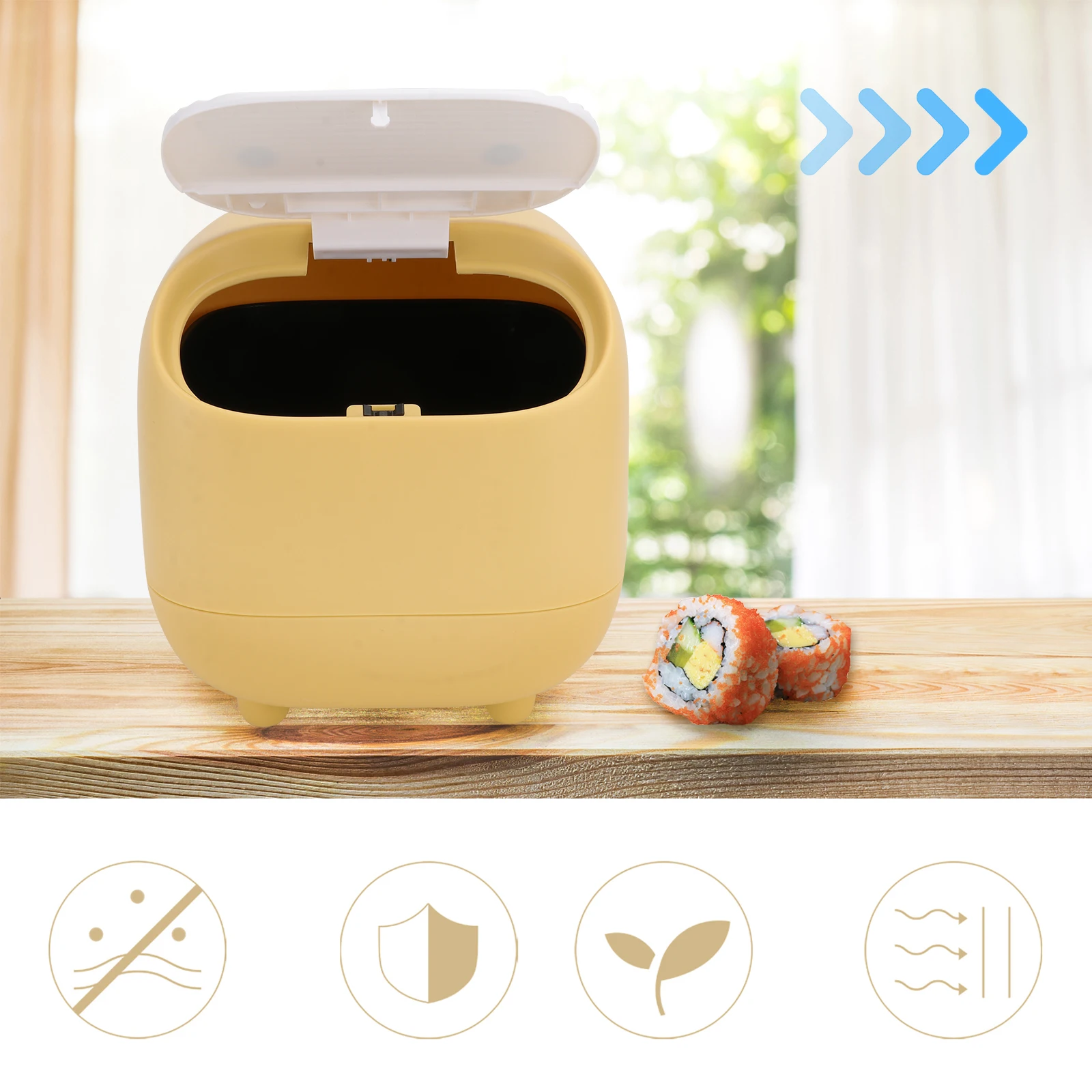 

1Pc Durable Plastic Mini Trash Container Small Desktop Wastebasket With Lovely Appearance Design Practical For Long Lasting Use
