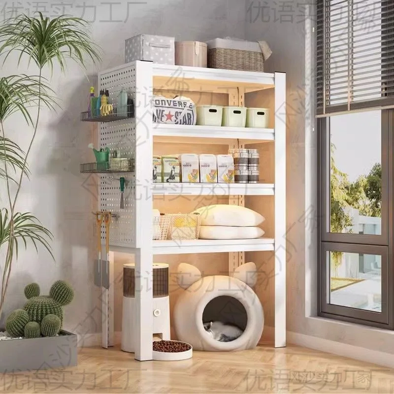 AOLIVIYA Multi Layer Floor Trolley Shelf Kitchen Storage Rack Pet Litter Cat Steel Stand Cart Bin