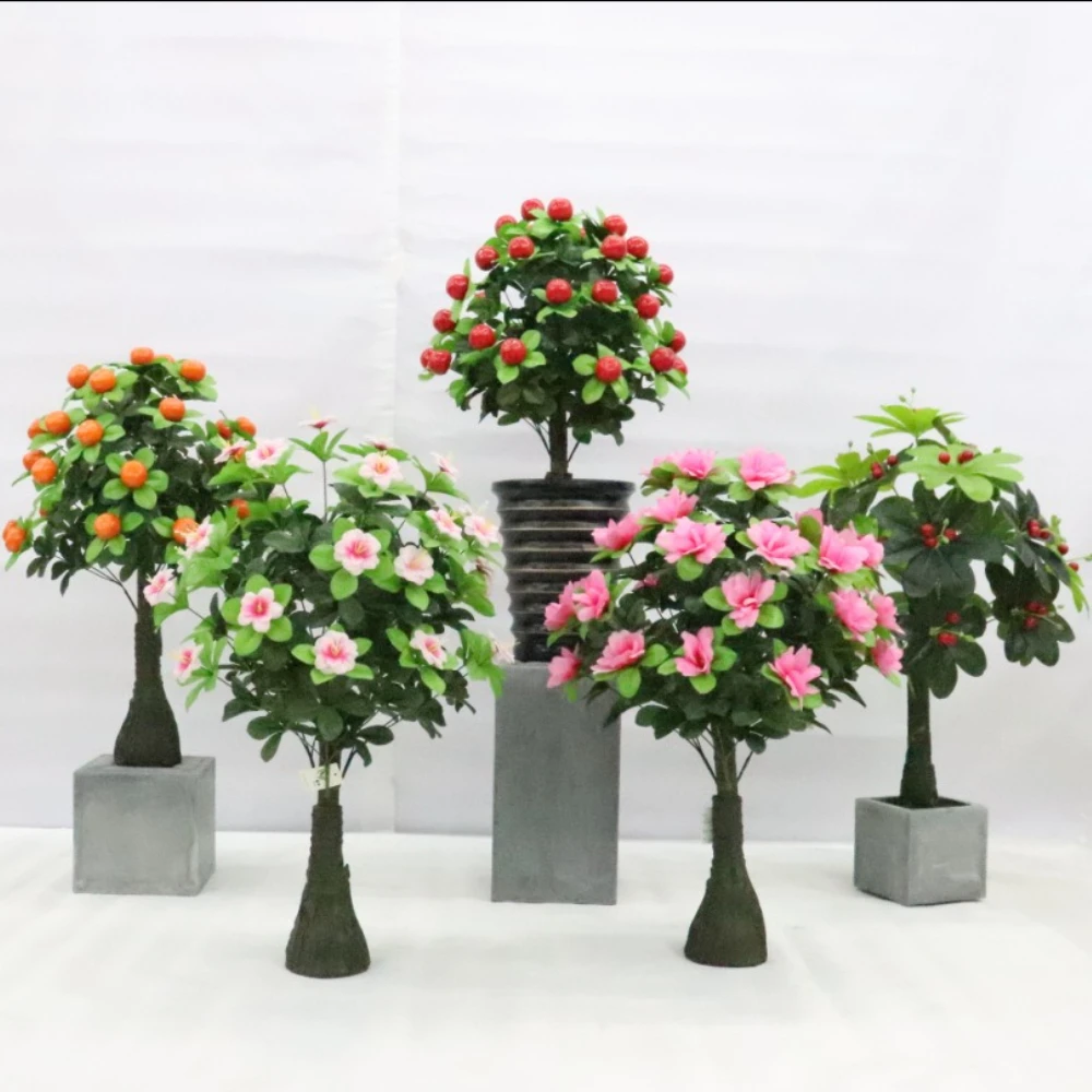 

Simulation fruit tree indoor home floor festive decoration foam fruit potted orange pomegranate apple tree bonsai