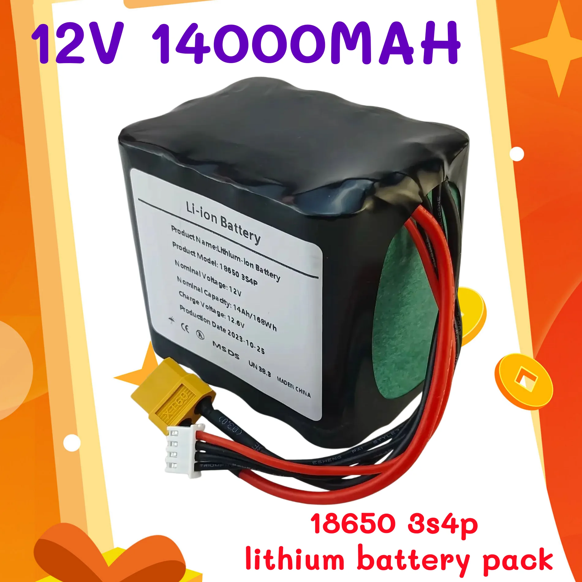 

RC Airplane Drone Quadrotor 12V 14000mAh Battery Pack For Various 18650 3S4P Rechargeable Li-ion Battery Pack