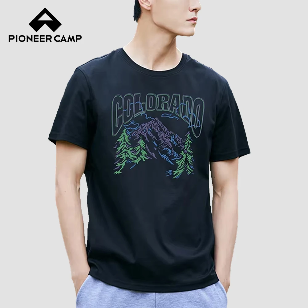 

Pioneer Camp New Style T-shirsts Men 100% Cotton Fashion Printed Streetwear Men's Summer Clothing XTK01101023