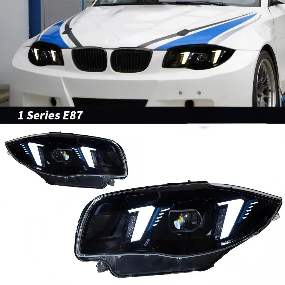 New Item Head Lights 2004-2011 for BMW 1 Series E87 Headlight Assembly Modified Dual-color LED Lighting System Modified Lighting
