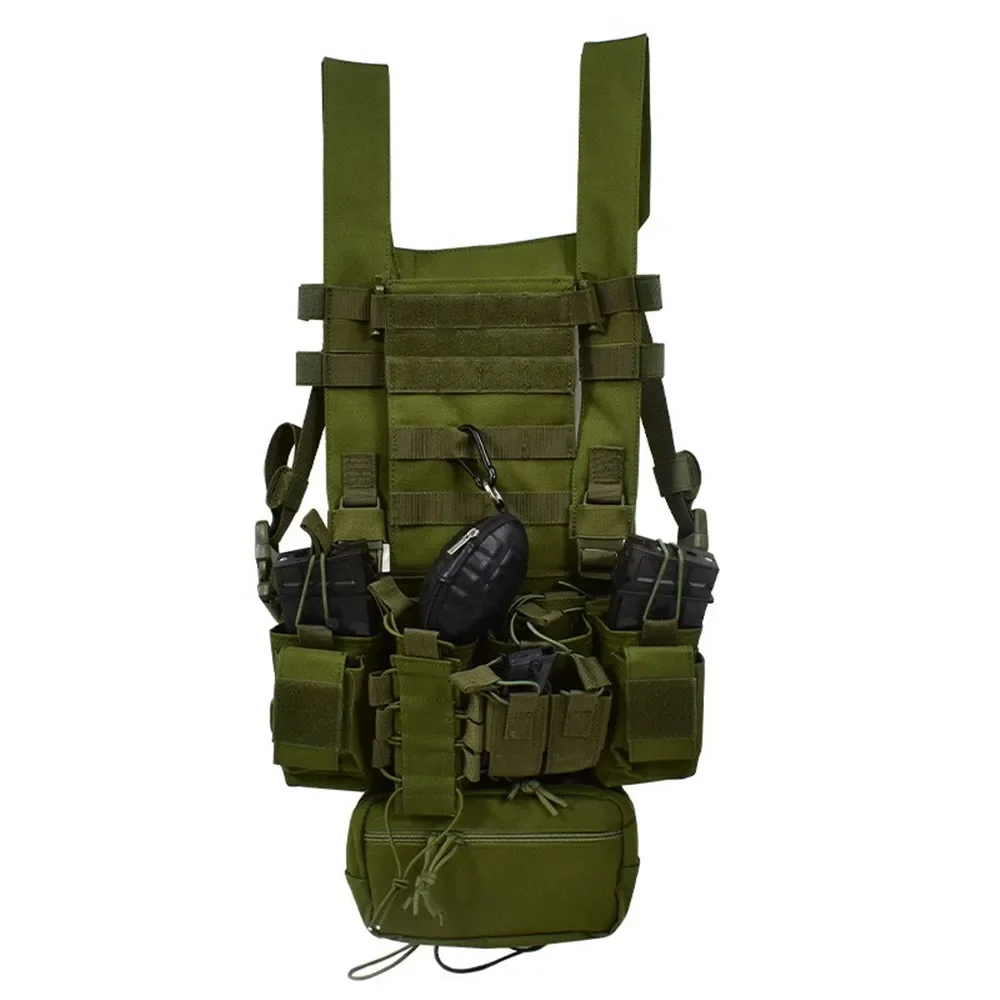 Chaleco táctico ligero para colgar en el pecho con ventilador militar, sistema Molle y bolsa de accesorios desmontable, chaleco protector de caza