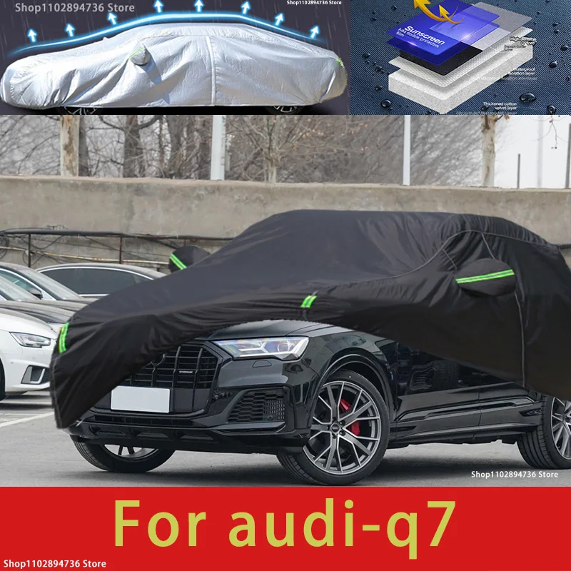 

For audi-q7 fit Outdoor Protection Full Car Covers Snow Cover Sunshade Waterproof Dustproof Exterior black car cover